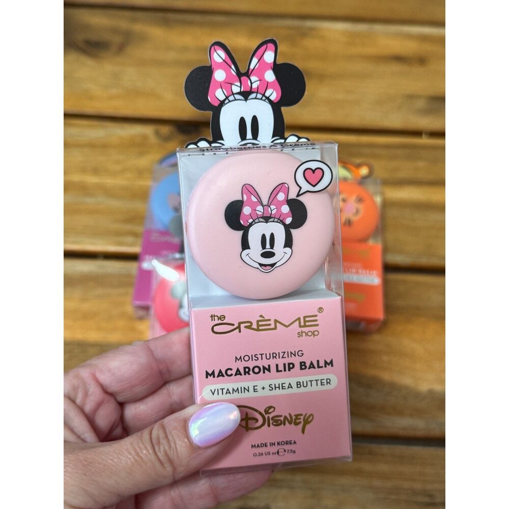 NEW The Creme Shop X Disney Minnie Mouse Macaron Lip Balm Strawberries & Creme